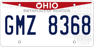 OH license plate GMZ8368