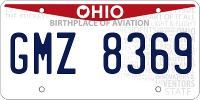 OH license plate GMZ8369