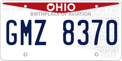 OH license plate GMZ8370