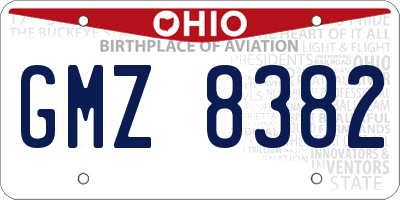 OH license plate GMZ8382