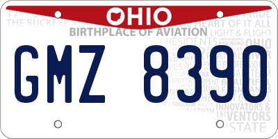 OH license plate GMZ8390