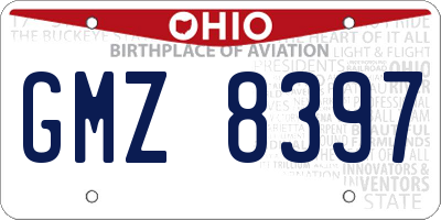 OH license plate GMZ8397