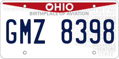 OH license plate GMZ8398
