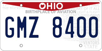 OH license plate GMZ8400