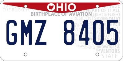 OH license plate GMZ8405