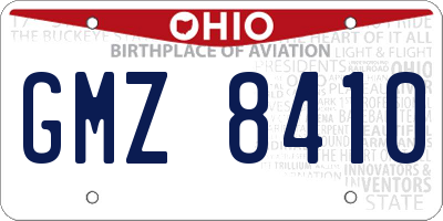 OH license plate GMZ8410