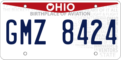 OH license plate GMZ8424