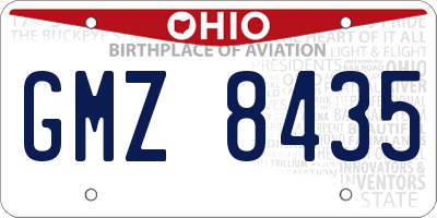 OH license plate GMZ8435