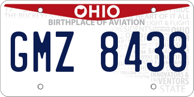 OH license plate GMZ8438