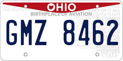 OH license plate GMZ8462