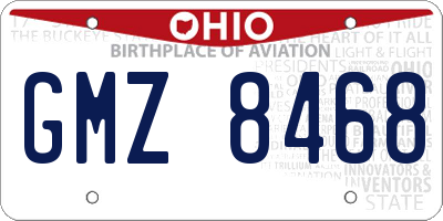 OH license plate GMZ8468