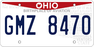 OH license plate GMZ8470