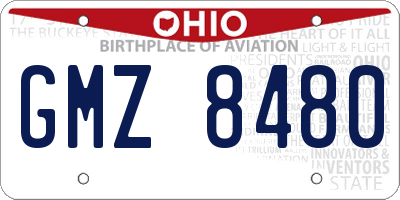 OH license plate GMZ8480