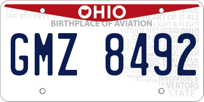 OH license plate GMZ8492