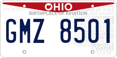 OH license plate GMZ8501