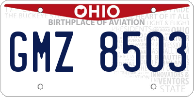 OH license plate GMZ8503