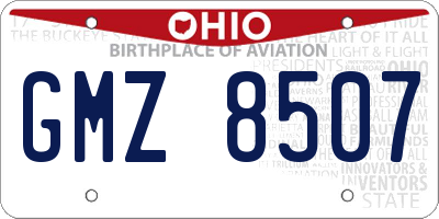 OH license plate GMZ8507
