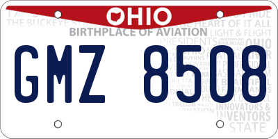 OH license plate GMZ8508