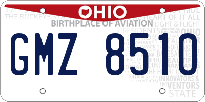 OH license plate GMZ8510