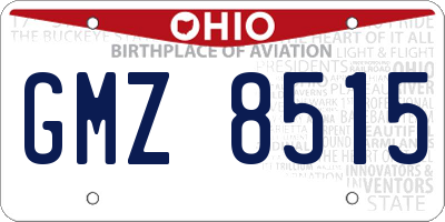 OH license plate GMZ8515