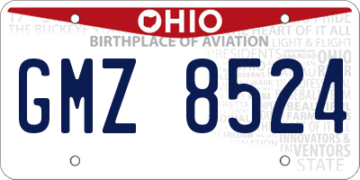 OH license plate GMZ8524