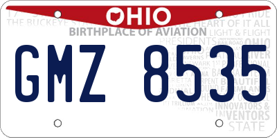 OH license plate GMZ8535