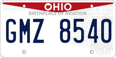 OH license plate GMZ8540