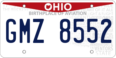 OH license plate GMZ8552