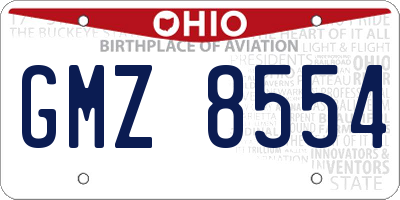 OH license plate GMZ8554