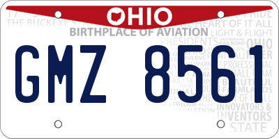 OH license plate GMZ8561