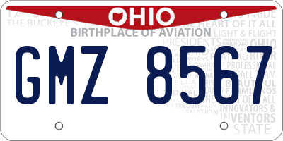 OH license plate GMZ8567