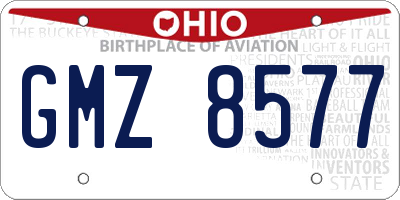 OH license plate GMZ8577