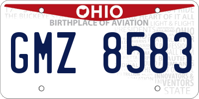 OH license plate GMZ8583