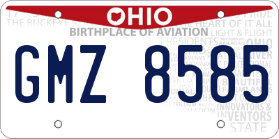 OH license plate GMZ8585