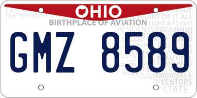 OH license plate GMZ8589