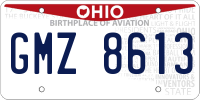 OH license plate GMZ8613