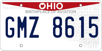 OH license plate GMZ8615