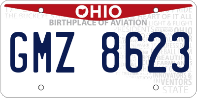 OH license plate GMZ8623