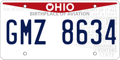 OH license plate GMZ8634