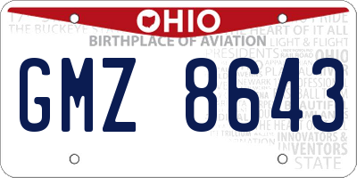 OH license plate GMZ8643