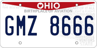 OH license plate GMZ8666