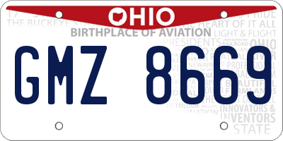 OH license plate GMZ8669