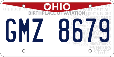 OH license plate GMZ8679