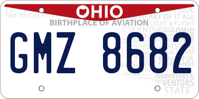 OH license plate GMZ8682
