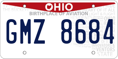 OH license plate GMZ8684
