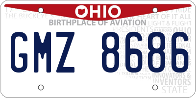 OH license plate GMZ8686