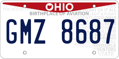 OH license plate GMZ8687
