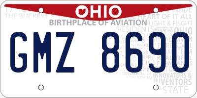 OH license plate GMZ8690