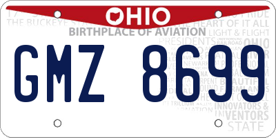 OH license plate GMZ8699