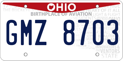OH license plate GMZ8703